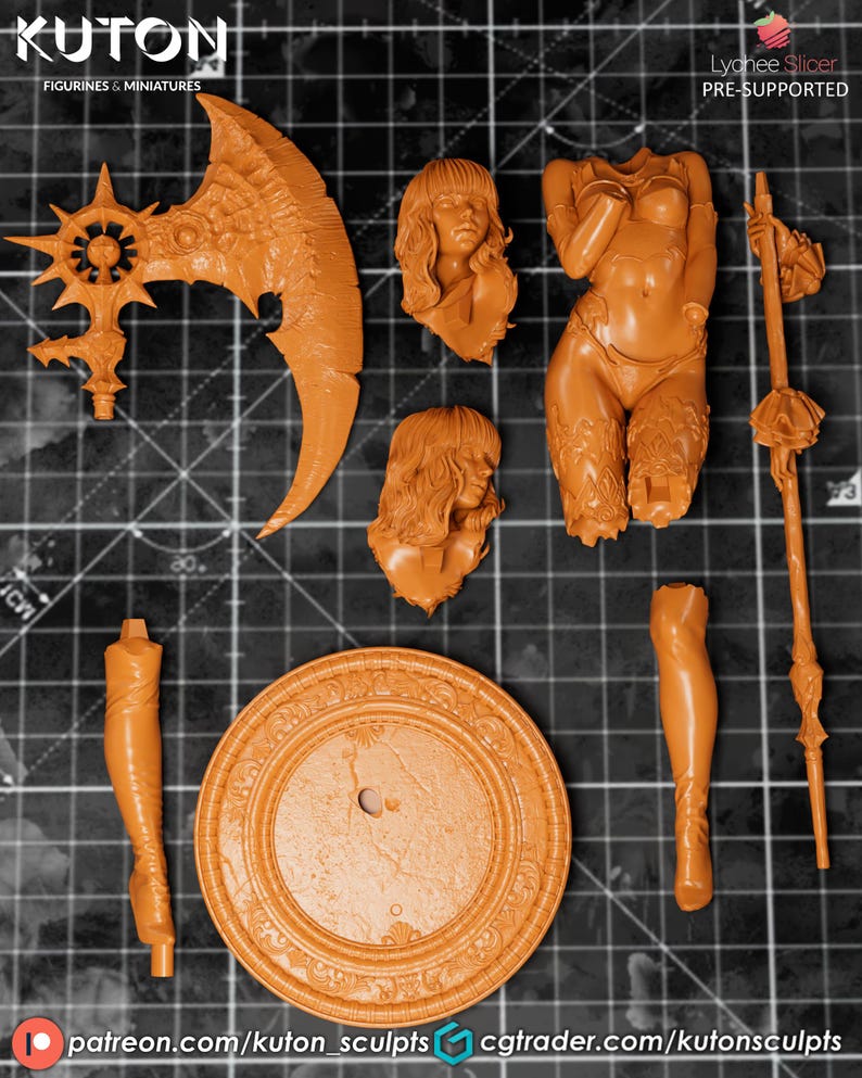 Dark Enchantress with Scythe 3D Model Kit | Fantasy Sorceress - Image 5