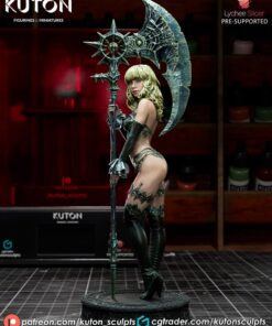 Dark Enchantress with Scythe 3D Model Kit | Fantasy Sorceress