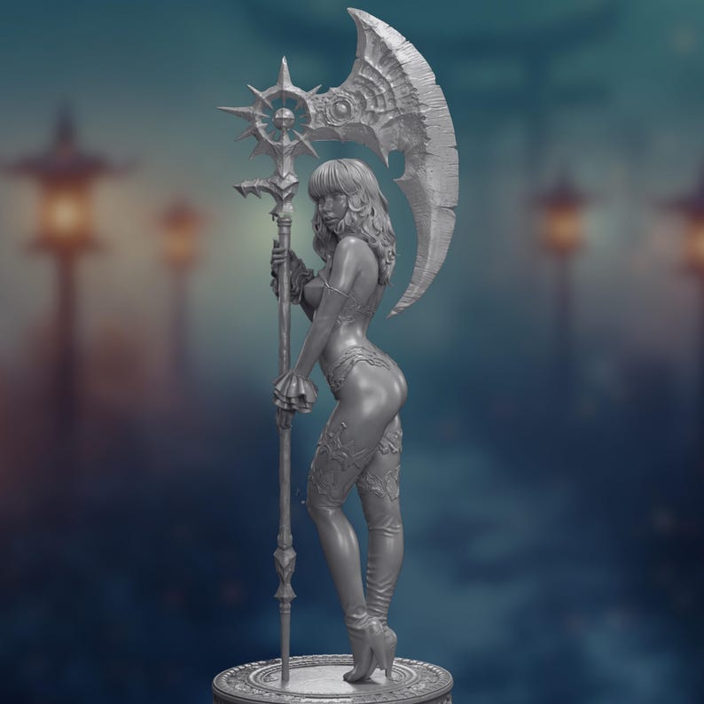 Dark Enchantress with Scythe 3D Model Kit | Fantasy Sorceress - Image 2