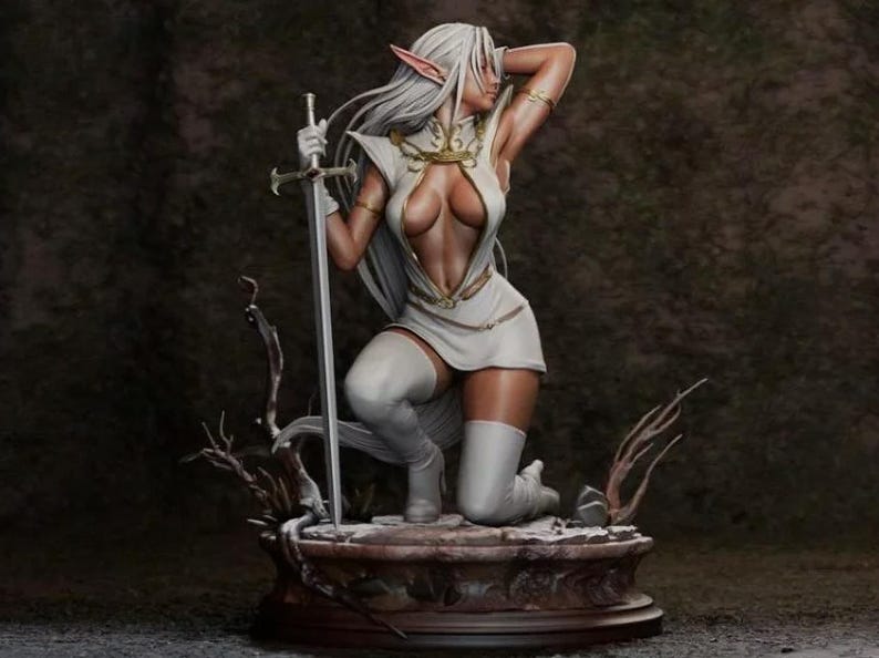 Elyndra – Resin Dark Elf Enchantress Figure | Fantasy Collector Statue- CA3D - Image 2