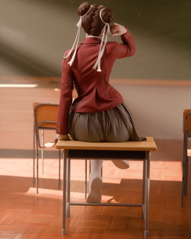 Chun Li HighSchool Outfit - Image 5